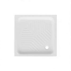 Plato de ducha cuadrado de cerámica 90 x 90 cm, altura 12 cm, con diseño de drenaje para baño - Product Image 2