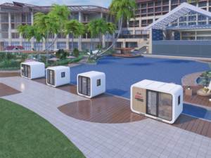 Casa costiera sopraelevata Anti-Tsunami-<span class=keywords><strong>rifugio</strong></span> prefabbricato a prova di tempesta per aree soggette a inondazioni (con opzione capsula di salvataggio) - Product Image 3