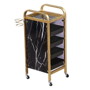 Chariot détachable pour salon de coiffure ZY-818 Chariot doré d'assistant de coiffeur de spa avec roues universelles Cheveux sans emmêlement - Product Image 1