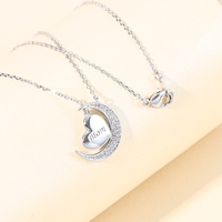 Mylove Pendentif Maman 2025 Bijoux faits à la main Collier Coeur Argent Sterling 925 Pendentif Maman Coeur Zircon Lune