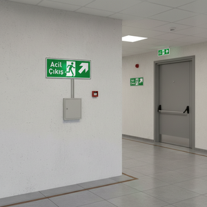 Señal de Salida de Emergencia con Flecha Derecha, Luminosa, 220V SMD, Material Plástico para Interiores y Exteriores, Funcionamiento Continuo - Product Image 3