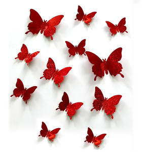 Venta al por mayor 3D brillo lentejuelas mariposa pared pegatinas extraíble boda dormitorio decoraciones calcomanías pegatina - Product Image 6
