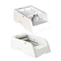 Bac à sable semi-fermé de grande capacité Toilette pour animaux de compagnie Bac à chat anti-éclaboussures Nettoyage du bassin de bain Fournitures Bac à litière en acier inoxydable pour chats