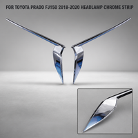 Bande de garniture chromée pour phare avant Toyota Prado Fj150 2018 2019 2020, moulure décorative d'angle de phare avant, paire