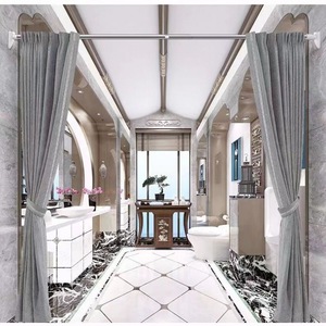 Porte-vêtements télescopique mural en acier inoxydable, barre de séchage pour armoire, forme ronde, pour vêtements - Product Image 2
