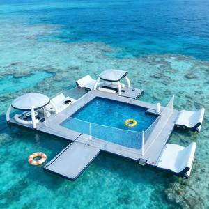 Équipement <span class=keywords><strong>de</strong></span> <span class=keywords><strong>parc</strong></span> aquatique gonflable durable et imperméable, <span class=keywords><strong>quai</strong></span> flottant gonflable pour les loisirs et le divertissement en station balnéaire - Product Image 1