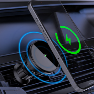 Kosteneffectieve sterke magnetische elektrische auto-airco-telefoonhouder draadloze koelende autolader 360° rotatie 5V/2A Type-C 15W - Product Image 2