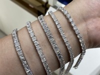 Bracelet tennis en or blanc 9k 14k 18k certifié IGI, bijoux fins, diamants cultivés en laboratoire de 2 mm à 5 mm, bracelet pavé de diamants