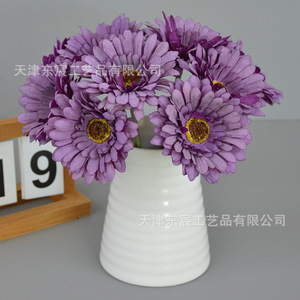 Fleurs artificielles Gerbera Dongchen Crafts à tige courte, bouquet en soie rose, décoration intérieure, accessoires de mariage - Product Image 2