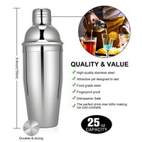 Kit de barman en acier inoxydable 24 pièces, ensemble d'outils pour shaker à cocktails, accessoires de bar professionnels, écologiques et durables