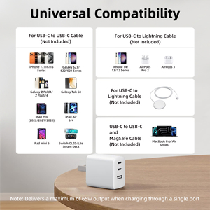 <span class=keywords><strong>Cargador</strong></span> Superrápido PD de 65 W con Múltiples Puertos USB-C Tipo C GaN QC3 PPS para <span class=keywords><strong>iPhone</strong></span>, <span class=keywords><strong>Mac</strong></span>, Samsung, Proveedor de Fábrica, Venta al por Mayor, OEM, ODM - Product Image 5