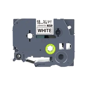 PUTY TZ2-541 Bande D'étiquetage 18mm Tz Compatible Frère Noir sur Blanc Ruban Adhésif Tze541