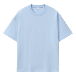 T-shirt en coton peigné lourd 260g à col rond, couleur unie, basique, pour adolescent, en stock - Product Image 2