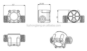 Sensor de Flujo de Agua de Plástico Directo de Fábrica DN15 1-30L/min, Medidor de Flujo de Líquido de Efecto Hall para Bebedero y Calentador de Agua - Product Image 2
