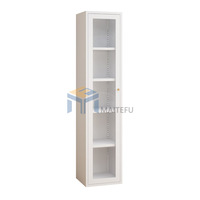 Étagère autoportante en acier au design minimaliste moderne avec portes en verre trempé, espace de rangement modulaire, conception gain de place pour salon et hôtel