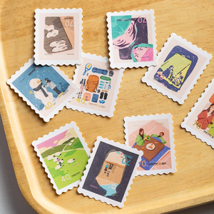 Autocollants de couleur rétro personnalisés de haute qualité, adaptés à une utilisation <span class=keywords><strong>sur</strong></span> des enveloppes, des cartes postales, des agendas et des projets de bricolage - Product Image 3