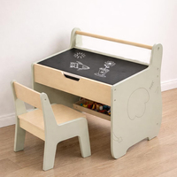 Ensemble de bureau et chaise d'étude en bois Montessori pour enfants, table d'apprentissage pour tout-petits avec tiroir de rangement pour le salon