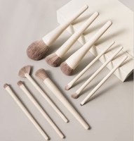 Ensemble de 10 pinceaux de maquillage, poils en fibres douces, ne brouillent pas le visage, pinceaux de maquillage pour débutants, vente en gros, pinceaux de maquillage personnalisés, poils synthétiques
