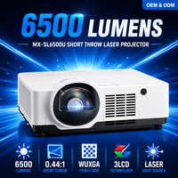 Projecteur laser 3LCD à courte focale haute luminosité 6500 lumens WUXGA pour affichage numérique et exposition