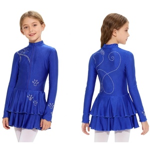 Robe de patinage artistique pour filles de 6 à 14 ans, costume de danse pour spectacles, fêtes, patinage, tenue de scène - Product Image 2