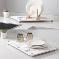 Tapis de cuisine moderne en pierre de diatomite, absorbant et drainant, pour comptoir et évier