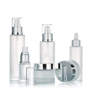 Wholesale 30ml 50ml 100ml Cosmetic Packaging Container Set Empty Skincare Lotion Glass <b>Bottle</b> - Product Image 5
