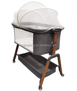 <span class=keywords><strong>Cuna</strong></span> 3 en 1 para Bebé, <span class=keywords><strong>Cuna</strong></span> Colecho con Colchón Cómodo, Ruedas, 5 Alturas Ajustables, Plegado Fácil, <span class=keywords><strong>Cuna</strong></span> Portátil para Recién Nacidos, Dormitorio, Hospital - Product Image 4