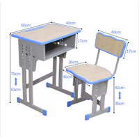 Meubles d'éducation scolaire de conception moderne, fourniture d'usine, ensemble bureau et chaise pour étudiants, table réglable en hauteur, bureau à domicile, appartement