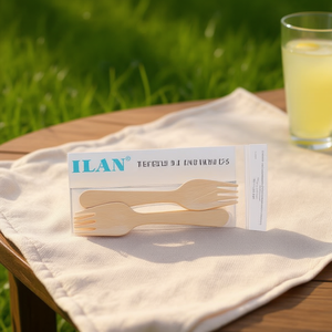 Fourchettes en bois Ilan 160 mm, 12 pièces, couverts jetables - Product Image 3