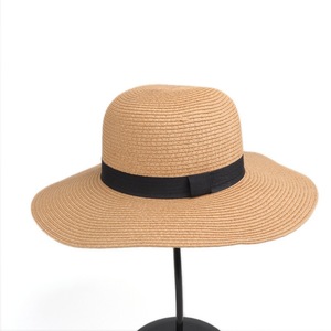 Sombrero de Paja Flexible con Cinta Negra, Ala Ancha, Protección Solar, Sombrero de Playa para Mujer, Material de Hierba Natural, para Uso en Exteriores de Verano - Product Image 5