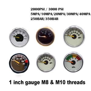 3000psi मिनी दबाव नापने का यंत्र M8 धागे 1pcs पीसीपी पेंटबॉल हवा के दबाव गेज - Product Image 3