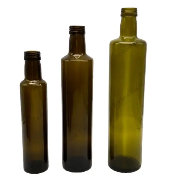 Bulk 250ml 500ml 750ml 1000ml square shape and round shape marasca glass bottle olive oil bottle manufacture from Eagle Glass