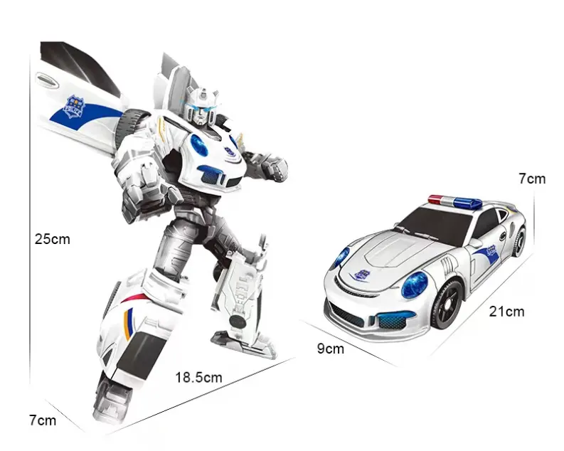 2 IN 1 model car transform car toys plastic deformation robot police car toys