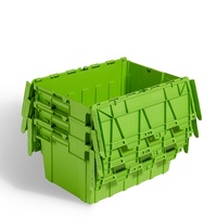 Conteneur en plastique PP TSS-TBX, épaisseur 2,5 mm, avec couvercle intégré, parois solides, écologique, empilable, emboîtable, capacité de charge 55 L, 40 kg, boîtes