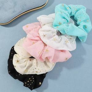 Горячая распродажа: винтажные дизайнерские резинки для волос с золотым тиснением, большие атласные эластичные повязки для волос, аксессуары для женщин и девушек - Product Image 4