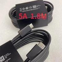 Câble USB-C vers USB-C d'origine à prix d'usine, super rapide, longueur 1,8 m, pour Samsung S23 S22 S21 S20 Note 20 Note 5A