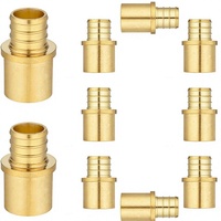 Lot de 10 raccords de plomberie en cuivre pour PEX, adaptateur à sertir mâle 3/4" avec tête hexagonale et filetage NPT en laiton F1807