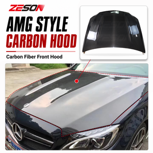 Capot moteur en fibre de carbone véritable style AMG pour Mercedes-Benz Classe C W205 C200 C300 C43 2015-2021 - Product Image 5
