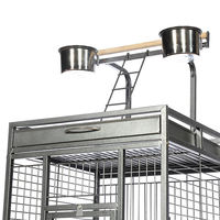 Cage à oiseaux pliable robuste en acier inoxydable noir pour perroquets, avec roulettes extérieures et plateau coulissant, pour l'élevage, vente en gros, 50 unités