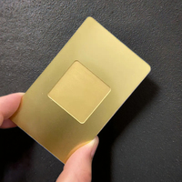Carte de visite professionnelle en métal NFC programmable 13,56 MHz avec puce de contrôle d'accès invisible 215, noir mat/or brossé/argent brossé pour hôtels