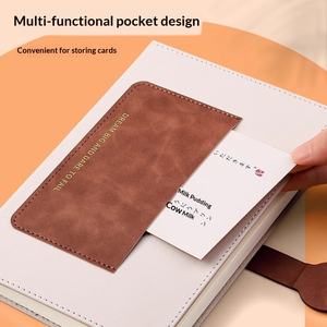 Carnet de notes A5 en cuir PU avec blocs de couleur exquis, fermeture <span class=keywords><strong>magnétique</strong></span>, agenda, logo personnalisé, couverture rigide, poche pour cartes - Product Image 3