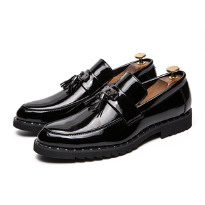 Zapatos de vestir de punta estrecha Vintage para hombre, temporada de primavera/verano/otoño, cierre deslizante, <span class=keywords><strong>charol</strong></span> de moda para fiestas - Product Image 6