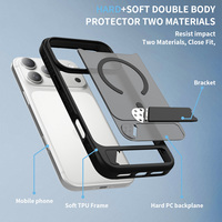 Coque magnétique tendance pour iPhone 17 Pro Max avec béquille, antichoc, fine et mate, accessoires de protection pour téléphone portable, vente en gros