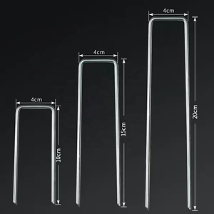 Piquets de fixation en U galvanisés <span class=keywords><strong>à</strong></span> chaud, durables, pour <span class=keywords><strong>gazon</strong></span>, filet de protection, film de paillage et travaux de jardinage - Product Image 3