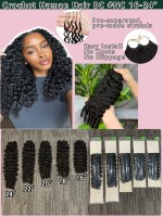 Tresses au crochet style bohème, extensions de cheveux humains au crochet invisibles et légères comme des plumes, nœuds miracles, cheveux bruts non traités