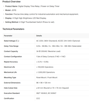 JS11S 数字显示时间继电器 99m 可编程通电延时定时器 3A AC 220V 380V DC 24V 4 位数字面板安装信号继电器