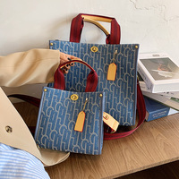 Sac à bandoulière grande capacité pour femme, nouveau style mode transfrontalier, sac fourre-tout simple avec motif lettre, sacs à l'épaule