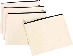 Pochettes de voyage et de maquillage en toile de coton à fermeture éclair, multi-usages, pour artisanat, commande en gros mixte, prêtes à l'emploi (RTS) - Product Image 2