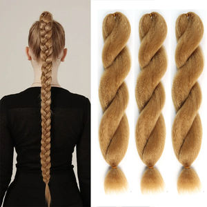 Venta al por mayor Jumbo Extensiones de Cabello Sintético Suave Yaki Kinky Straight African Vixen Crochet Bundles <span class=keywords><strong>Material</strong></span> de Fibra de Alta Temperatura - Product Image 5