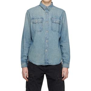 High Quality Custom 100% Cotton Flap Pocket Casual Classic Long Sleeve Denim <b>Shirt</b> <b>for</b> <b>Men's</b> <b>Jean</b> <b>Shirt</b> - Product Image 3